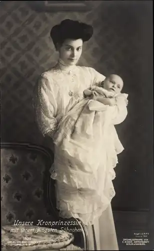 Ak Kronprinzessin Cecilie von Preußen mit Sohn, Portrait