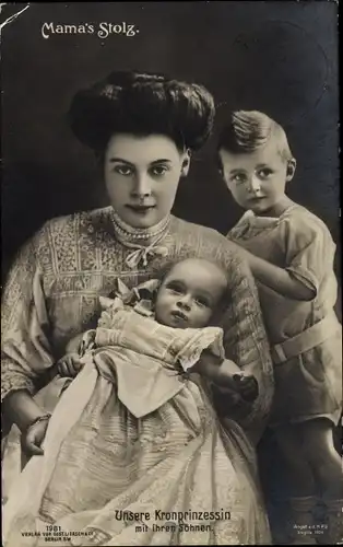 Ak Kronprinzessin Cecilie von Preußen, Söhne