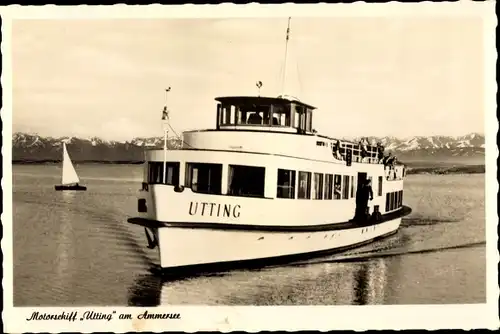 Ak Motorschiff Utting am Ammersee, Gebirge