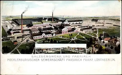 Ak Lübtheen in Mecklenburg, Salzbergwerk und Fabriken Meckl. Gewerkschaft Friedrich Franz