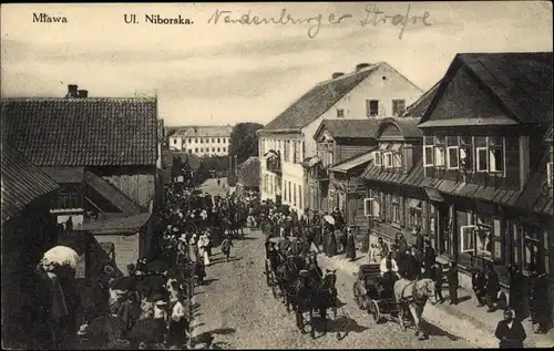 Ak Mława Mielau Polen, Ulica Niborska, Straßenpartie in Stadt, Ul. Niborska