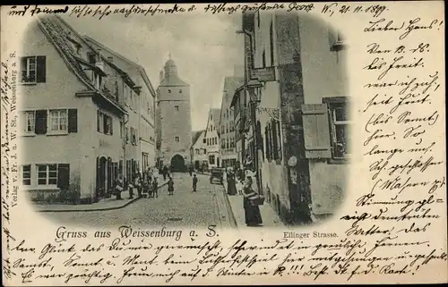 Ak Weißenburg am Sand Mittelfranken Bayern, Ellinger Straße, Tor