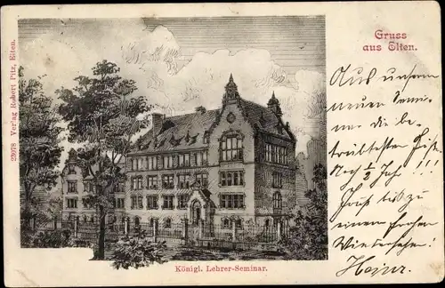 Künstler Ak Elten Emmerich am Niederrhein, Königliches Lehrerseminar