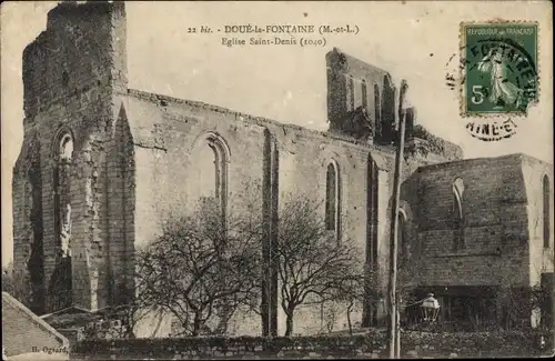 Ak Doué la Fontaine Maine et Loire, Eglise Saint Denis