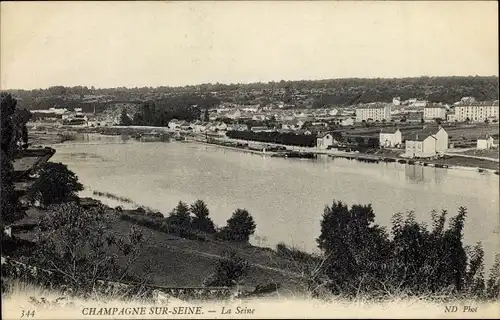 Ak Champagne sur Seine Seine et Marne, La Seine