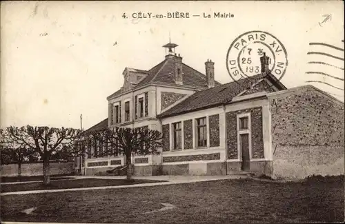 Ak Cely en Biere Seine et Marne, La Mairie