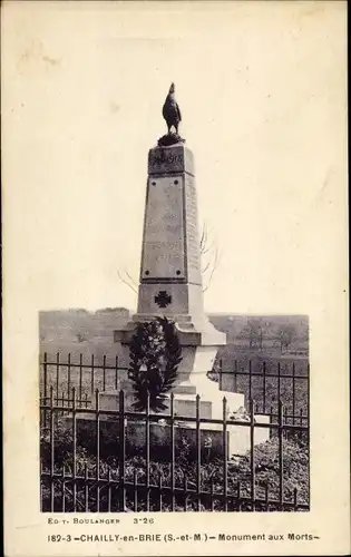 Ak Chailly en Brie Seine et Marne, Monument aux Morts