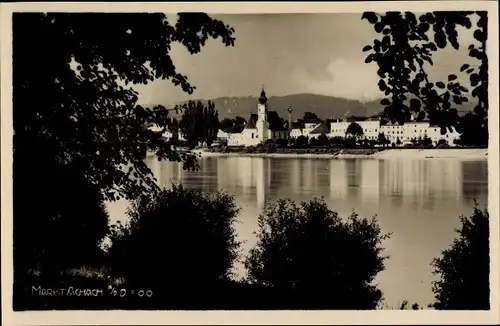 Ak Markt Aschach an der Donau Oberösterreich, Blick auf den Ort, Donau