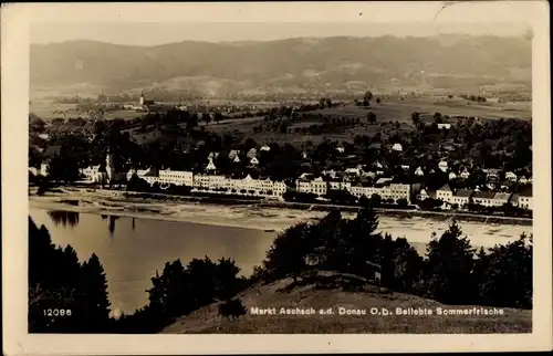 Ak Markt Aschach an der Donau Oberösterreich, Stadtpanorama