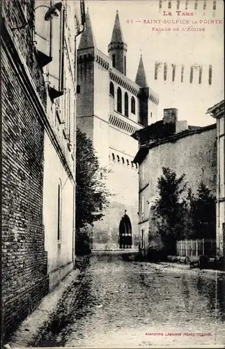 Ak Saint Sulpice la Pointe Tarn, Facade de l'Eglise