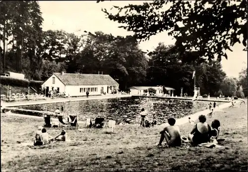 Ak Erlau Schleusingen in Thüringen, Schwimmbad