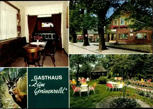 Ak Ristedt Syke in Niedersachsen, Gasthaus Zum Grünewald H. Cordes, Blick von außen und innen