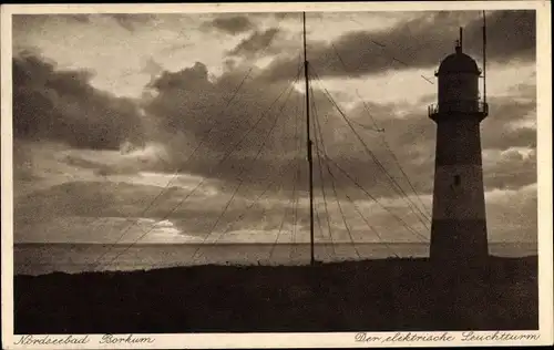 Ak Insel Borkum Ostfriesland, Leuchtturm