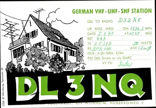 Ak QSL Karte, Funkerkarte, DL3NQ