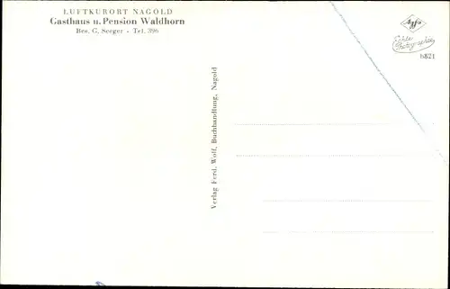 Ak Nagold Baden Württemberg, Besitzer Waldhorn, Inh. H. Morenz