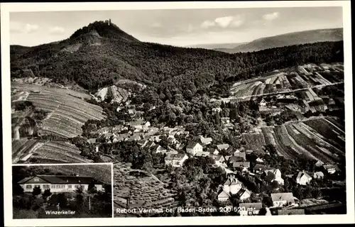 Ak Varnhalt Baden Baden am Schwarzwald, Panorama vom Ort, Winzerkeller