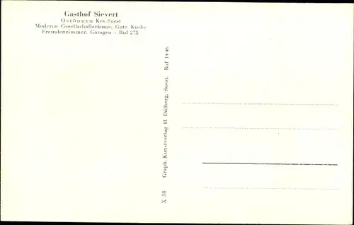 Ak Ostönnen Soest in Nordrhein Westfalen, Gasthof Sievert, Aussen- und Innenansicht
