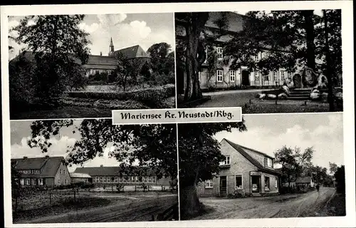 Ak Mariensee Neustadt am Rübenberge, Kirche, Ehrenmal, Schule, Geschäft