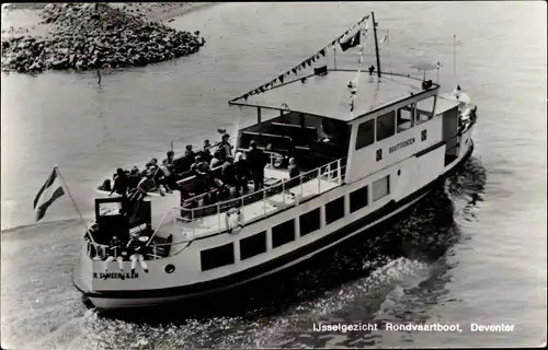 Ak Deventer Overijssel Niederlande, Ijsselgezicht Rondvaartboot, Rederij Scheers