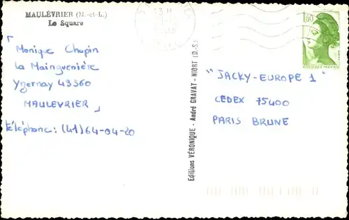 Ak Maulévrier Maine et Loire, Le Square