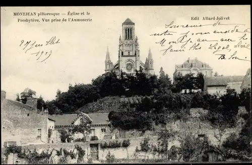 Ak Montjean Maine et Loire, Eglise et le Presbytere