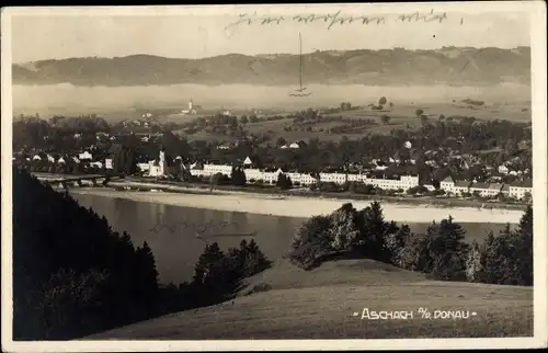 Ak Aschach an der Donau Oberösterreich, Stadtpanorama