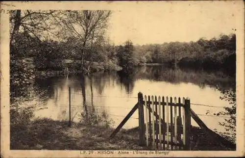 Ak Hirson Aisne, L'Etang de Blangy