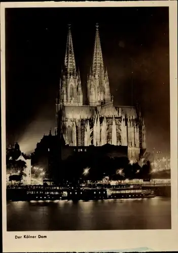 Ak Köln am Rhein, Dom in Festbeleuchtung