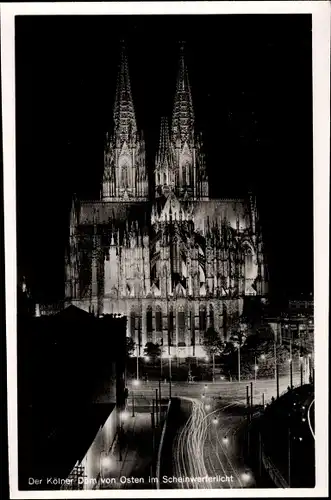 Ak Köln am Rhein, Dom in Festbeleuchtung