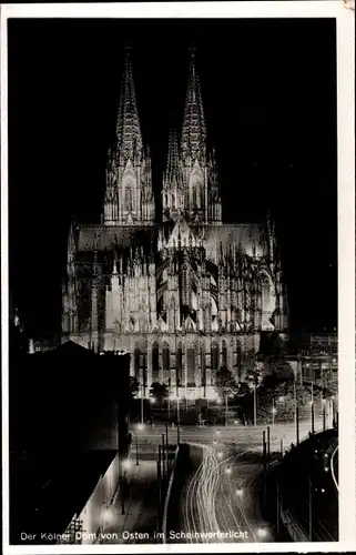 Ak Köln am Rhein, Dom in Festbeleuchtung