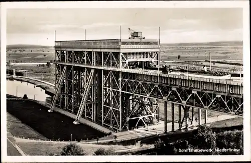 Ak Niederfinow in Brandenburg, Ansicht Schiffshebewerk, Erbaut 1926/34