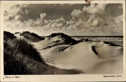 Ak Nordseeheilbad Juist, Dünen und Meer