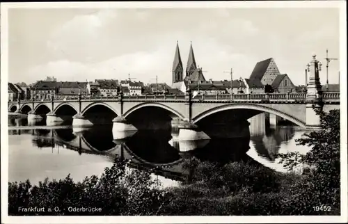 Ak Frankfurt an der Oder, Oderbrücke