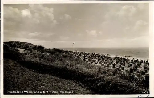 Ak Westerland auf Sylt, Düne mit Strand