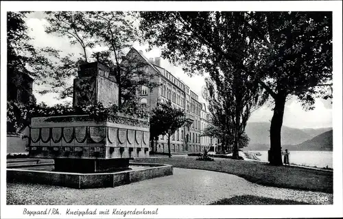 Ak Boppard am Rhein, Kneippbad mit Kriegerdenkmal