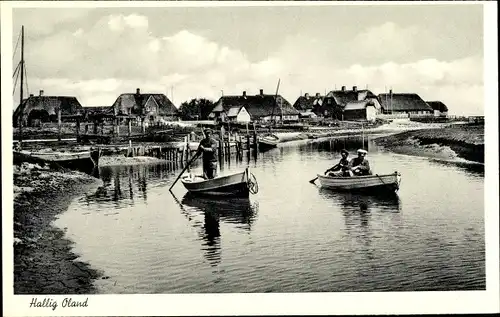 Ak Hallig Oland Nordfriesland, Ruderpartie