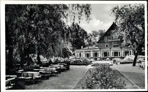 Ak Hessisch Oldendorf an der Weser, Restaurant Rohdental, Terrasse