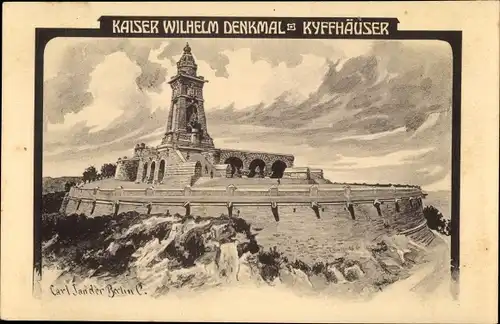 Künstler Ak Jander, Carl, Steinthaleben Kyffhäuserland in Thüringen, Kaiser Wilhelm Denkmal