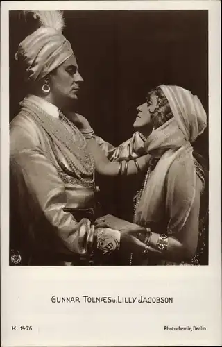 Ak Schauspieler Gunnar Tolnæs, Lilly Jacobson, Die Lieblingsfrau des Maharadscha, PH K 1476