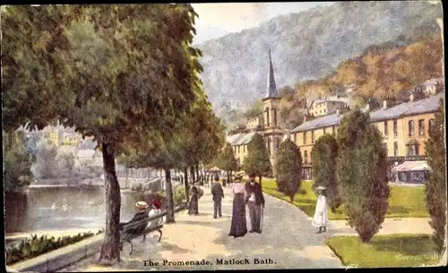 Künstler Ak Matlock Bath Derbyshire England, The Promenade
