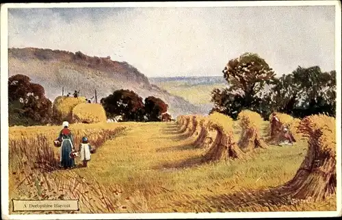 Künstler Ak Derbyshire England, A Derbyshire Harvest, Strohgarbe