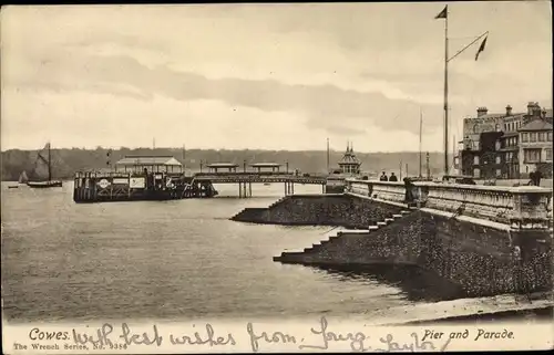 Ak Cowes Isle of Wight England, Pier and Parade