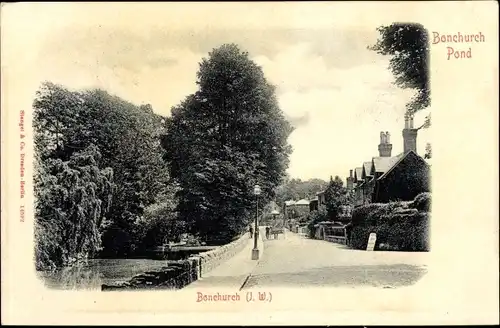 Ak Bonchurch Isle of Wight England, Pond, Street View