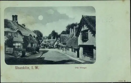 Mondschein Ak Shanklin Isle of Wight England, Old Village