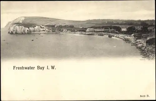 Ak Freshwater Isle of Wight England, Panorama vom Ort