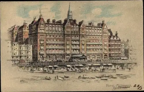 Künstler Ak Brighton East Sussex England, Hotel Metropole
