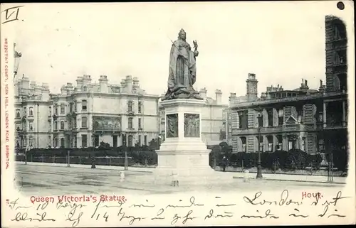 Ak Brighton East Sussex England, Queen Victoria's Statue