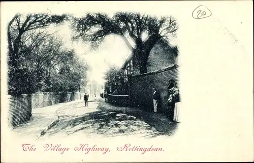Ak Rottingdean Sussex England, The Village Highway