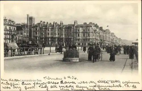 Ak St Leonards on Sea Hastings South East England, Parade looking East