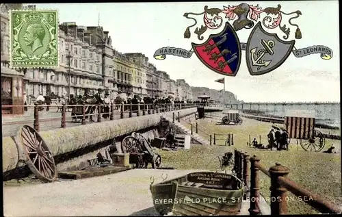 Wappen Ak St Leonards on Sea Hastings South East England, Eversfield Place